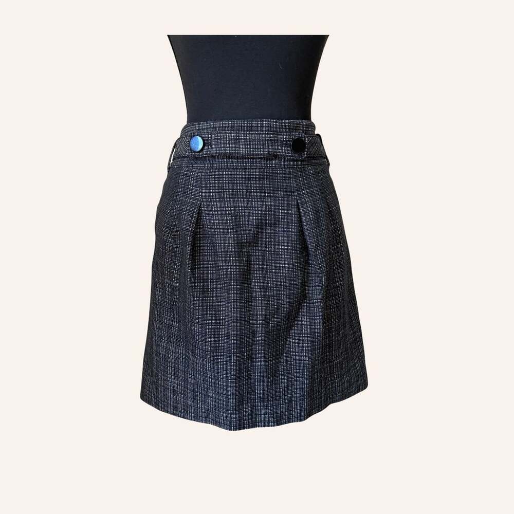 black tweed pleated skirt dark academia wednesday addams size 10